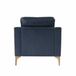 Serta Finley Stationary Arm Chair in Navy Blue Faux Leather Upholstery