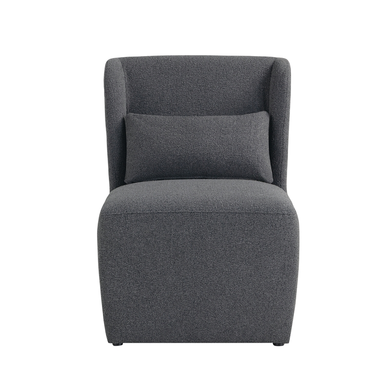 Lifestyle Solutions Elmway Accent Chair in Charcoal Fabric Upholstery