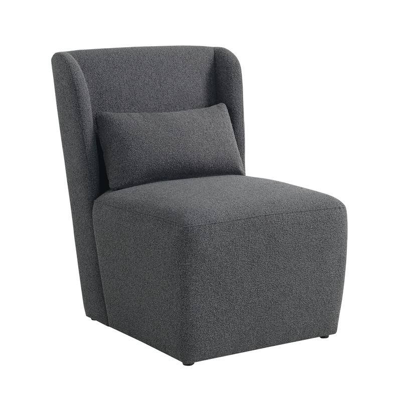 Lifestyle Solutions Elmway Accent Chair in Charcoal Fabric Upholstery