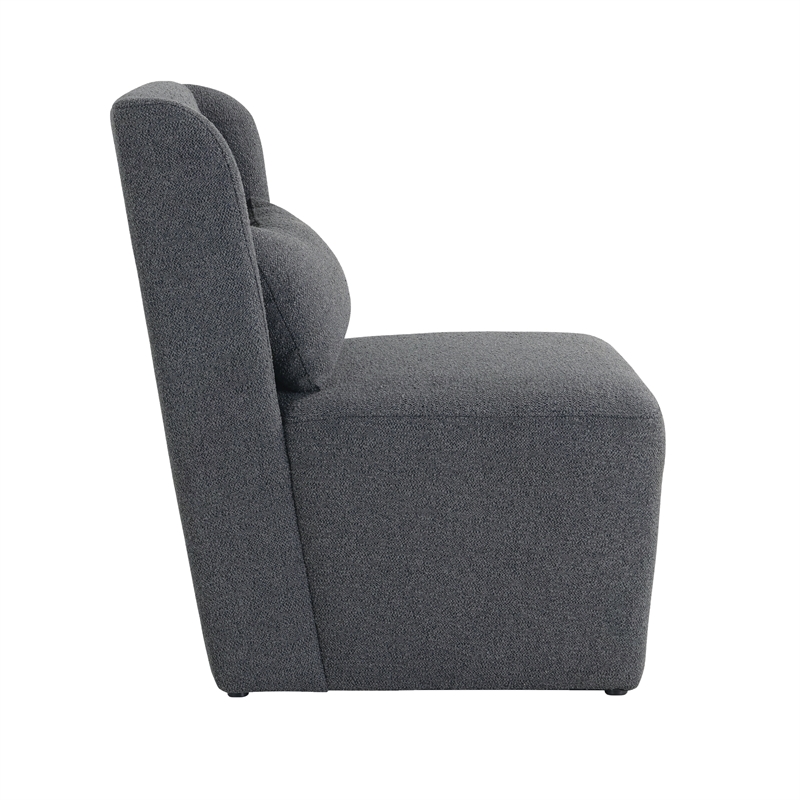 Lifestyle Solutions Elmway Accent Chair in Charcoal Fabric Upholstery