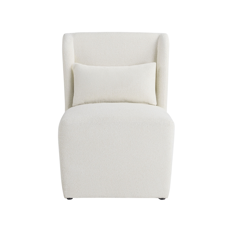 Lifestyle Solutions Elmway Accent Chair in Ivory Fabric Upholstery