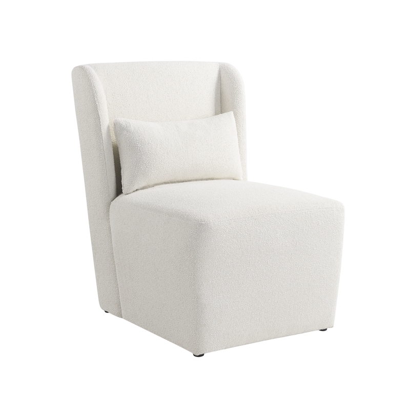 Lifestyle Solutions Elmway Accent Chair in Ivory Fabric Upholstery