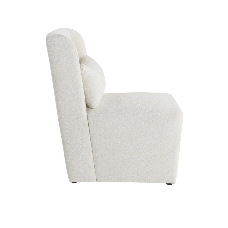 Lifestyle Solutions Elmway Accent Chair in Ivory Fabric Upholstery