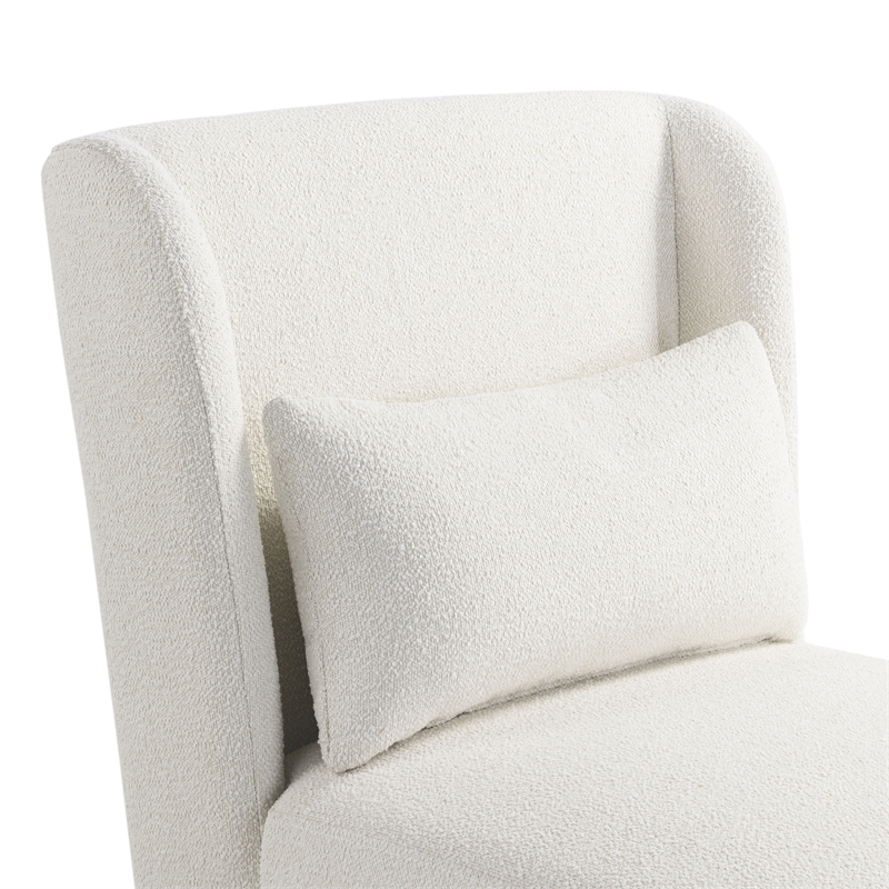 Lifestyle Solutions Elmway Accent Chair in Ivory Fabric Upholstery