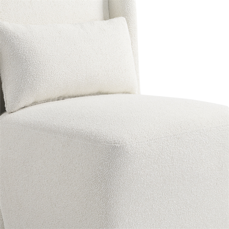 Lifestyle Solutions Elmway Accent Chair in Ivory Fabric Upholstery