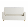 Serta Garnet Convertible Loveseat in Ivory Fabric Upholstery