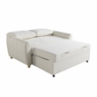 Serta Garnet Convertible Loveseat in Ivory Fabric Upholstery