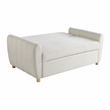 Serta Garnet Convertible Loveseat in Ivory Fabric Upholstery