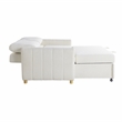 Serta Garnet Convertible Loveseat in Ivory Fabric Upholstery