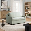 Serta Donovan Convertible Loveseat in Sage Green Fabric Upholstery