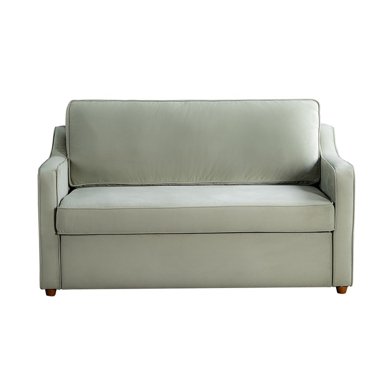 Serta Donovan Convertible Loveseat in Sage Green Fabric Upholstery