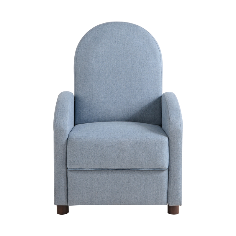 Relax A Lounger Lacey Pushback Recliner Blue Polyester Fabric