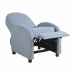 Relax A Lounger Lacey Pushback Recliner Blue Polyester Fabric
