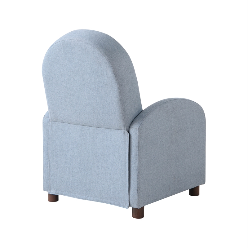 Relax A Lounger Lacey Pushback Recliner Blue Polyester Fabric