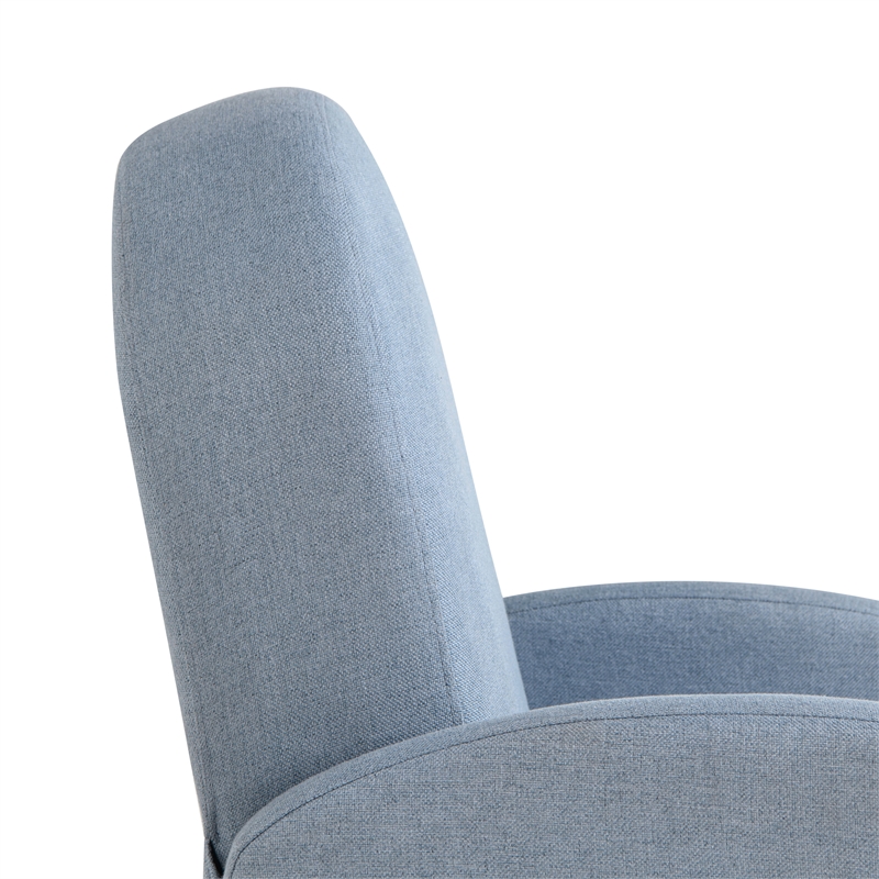Relax A Lounger Lacey Pushback Recliner Blue Polyester Fabric