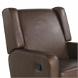 Relax A Lounger Einsley Swivel Rocker Recliner in Brown Vegan Faux Leather