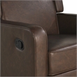 Relax A Lounger Einsley Swivel Rocker Recliner in Brown Vegan Faux Leather
