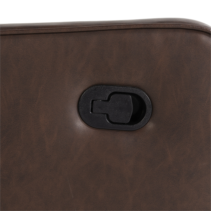 Relax A Lounger Einsley Swivel Rocker Recliner in Brown Vegan Faux Leather