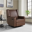 Relax A Lounger Einsley Swivel Rocker Recliner in Brown Vegan Faux Leather