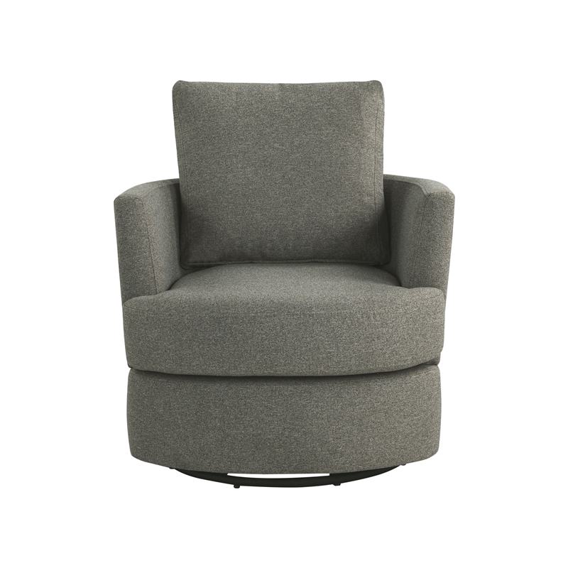 Studio Living Emily Swivel Accent Chair in Gray Polyester Fabric