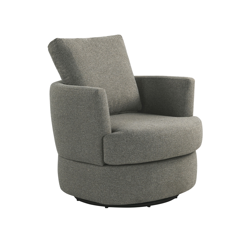 Studio Living Emily Swivel Accent Chair in Gray Polyester Fabric