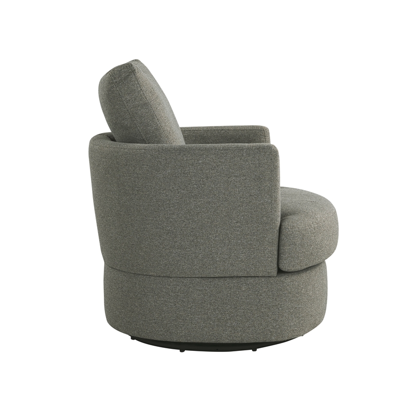 Studio Living Emily Swivel Accent Chair in Gray Polyester Fabric