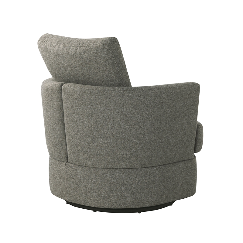 Studio Living Emily Swivel Accent Chair in Gray Polyester Fabric