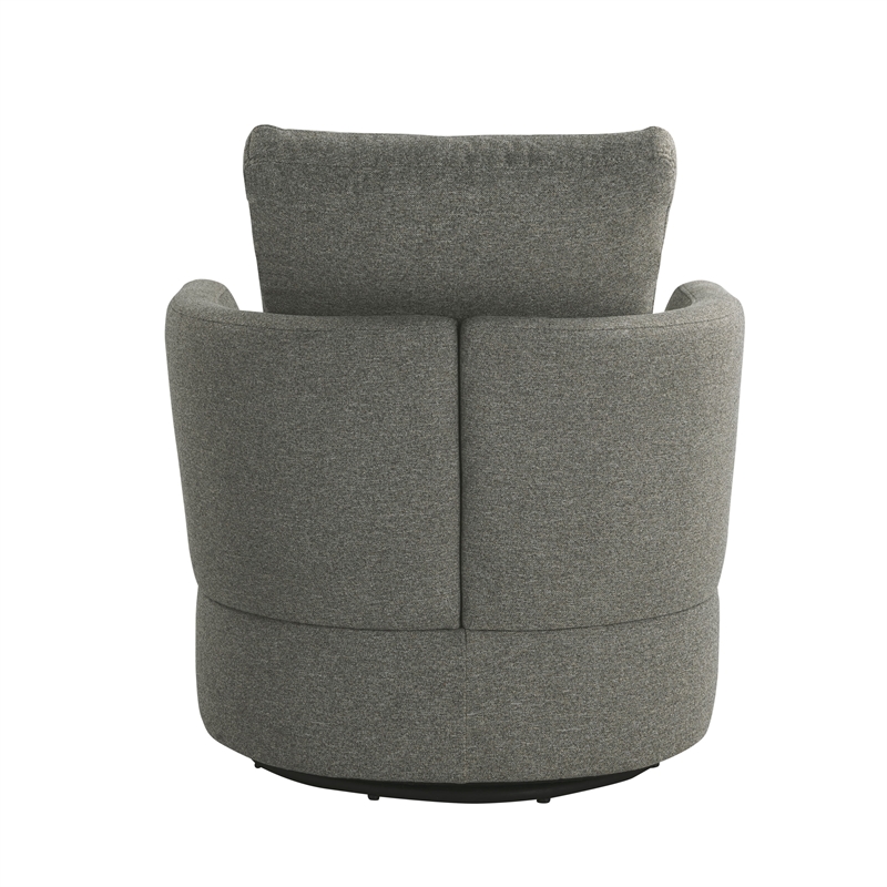 Studio Living Emily Swivel Accent Chair in Gray Polyester Fabric