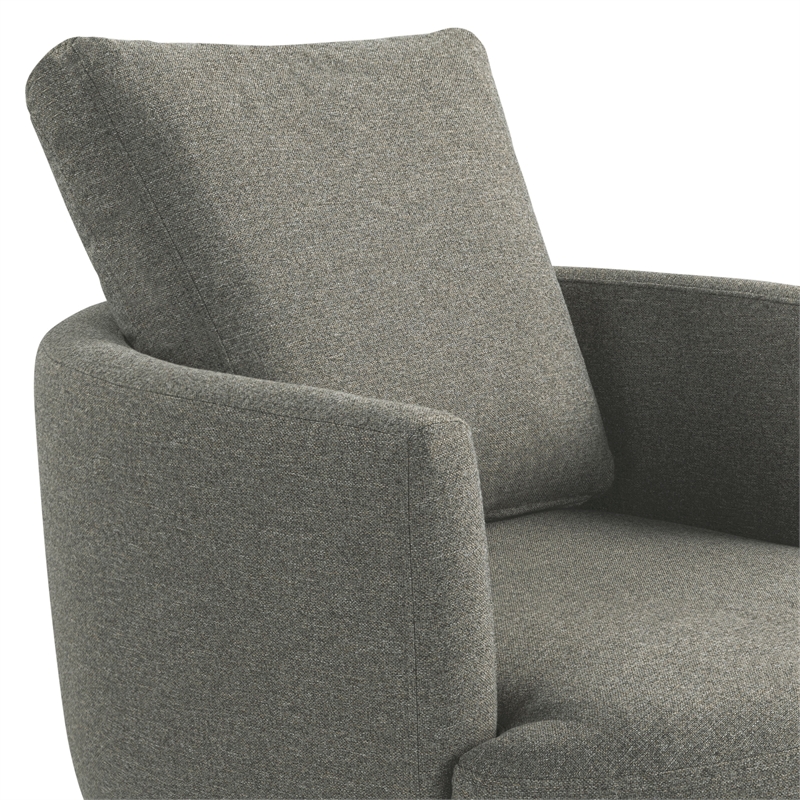 Studio Living Emily Swivel Accent Chair in Gray Polyester Fabric