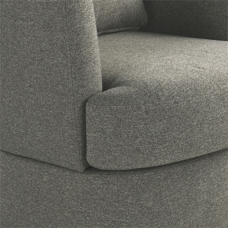 Studio Living Emily Swivel Accent Chair in Gray Polyester Fabric