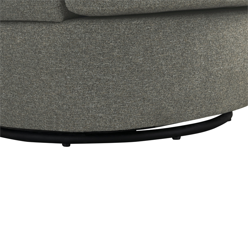Studio Living Emily Swivel Accent Chair in Gray Polyester Fabric