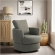Studio Living Emily Swivel Accent Chair in Gray Polyester Fabric