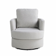Studio Living Emily Swivel Accent Chair in Ivory Polyester Fabric