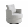 Studio Living Emily Swivel Accent Chair in Ivory Polyester Fabric