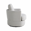 Studio Living Emily Swivel Accent Chair in Ivory Polyester Fabric
