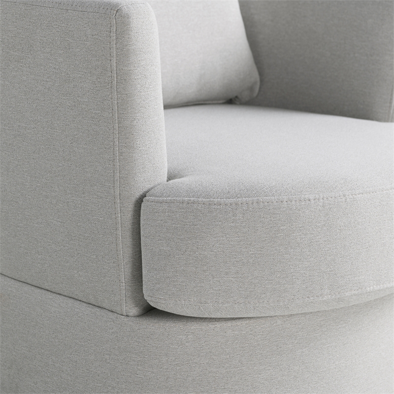 Studio Living Emily Swivel Accent Chair in Ivory Polyester Fabric