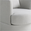 Studio Living Emily Swivel Accent Chair in Ivory Polyester Fabric