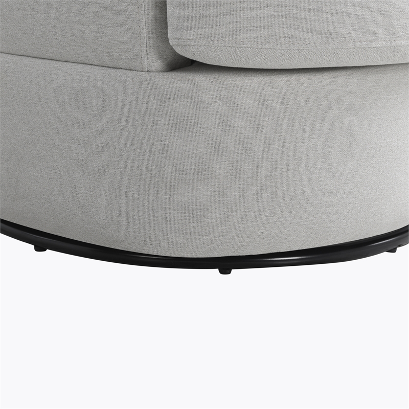 Studio Living Emily Swivel Accent Chair in Ivory Polyester Fabric