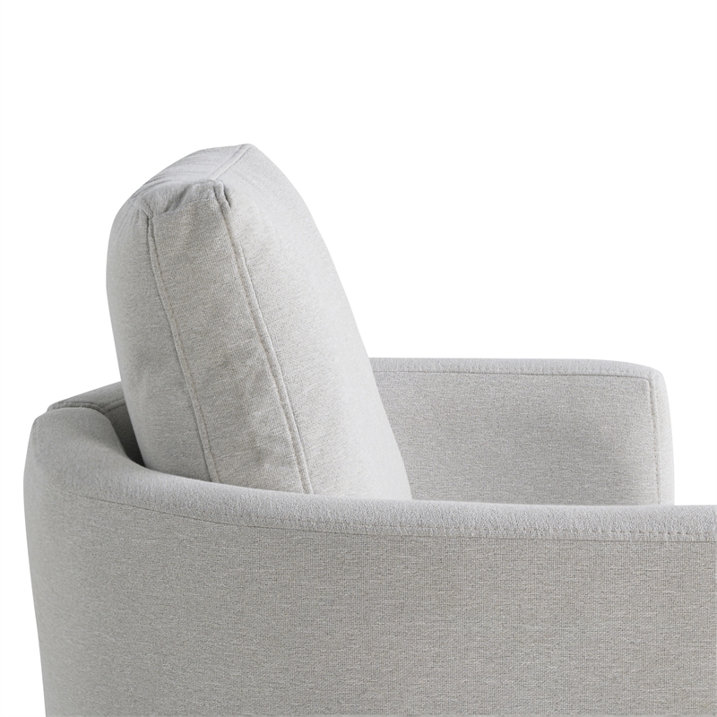 Studio Living Emily Swivel Accent Chair in Ivory Polyester Fabric