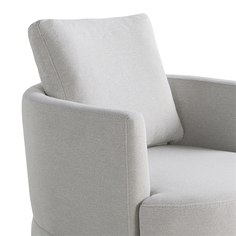 Studio Living Emily Swivel Accent Chair in Ivory Polyester Fabric