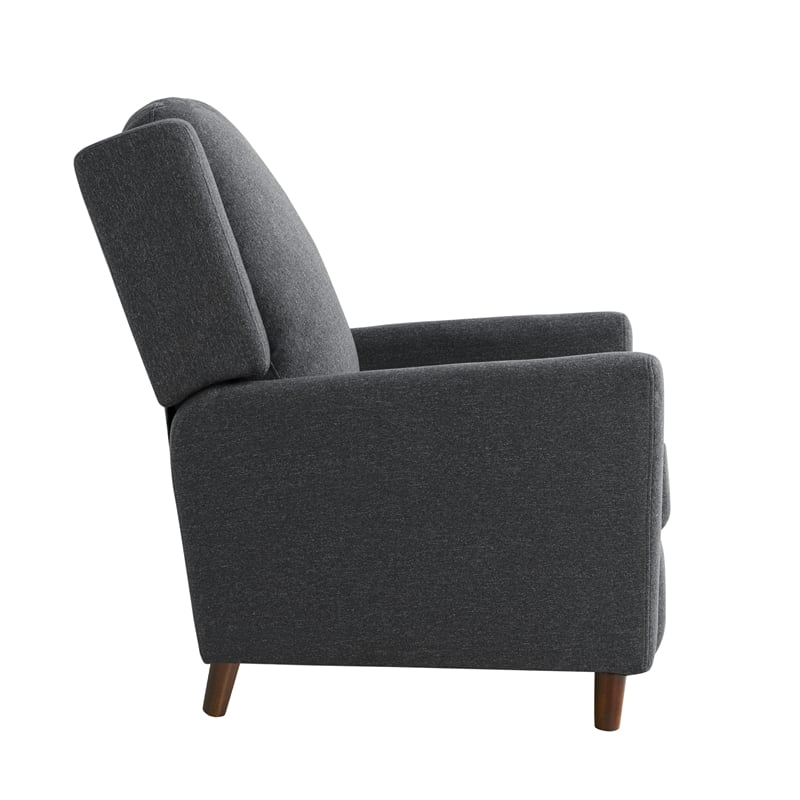 Relax A Lounger Clauson Pushback Recliner in Charcoal Polyester Fabric