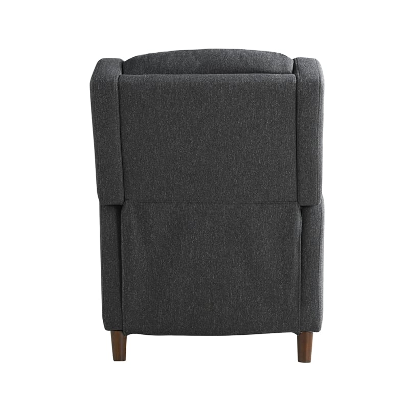 Relax A Lounger Clauson Pushback Recliner in Charcoal Polyester Fabric