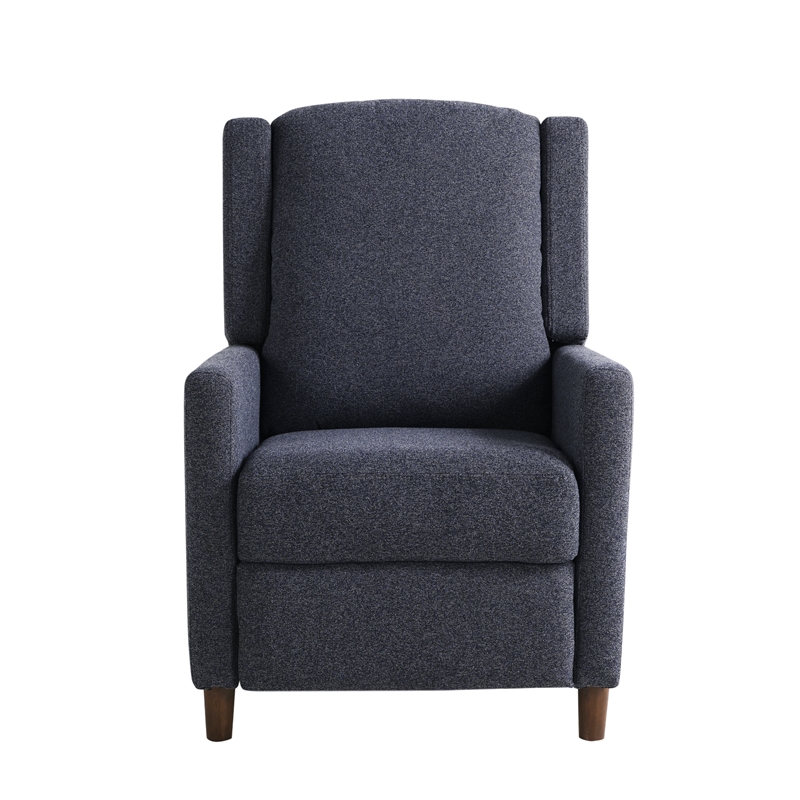Relax A Lounger Clauson Pushback Recliner in Navy Polyester Fabric Upholstery