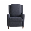 Relax A Lounger Clauson Pushback Recliner in Navy Polyester Fabric Upholstery