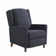 Relax A Lounger Clauson Pushback Recliner in Navy Polyester Fabric Upholstery