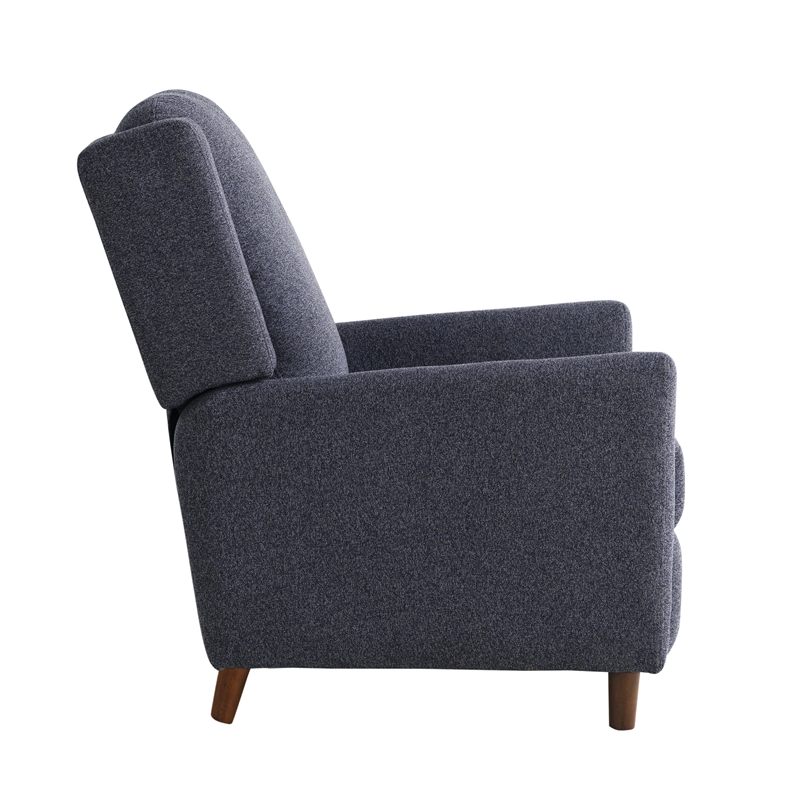 Relax A Lounger Clauson Pushback Recliner in Navy Polyester Fabric Upholstery
