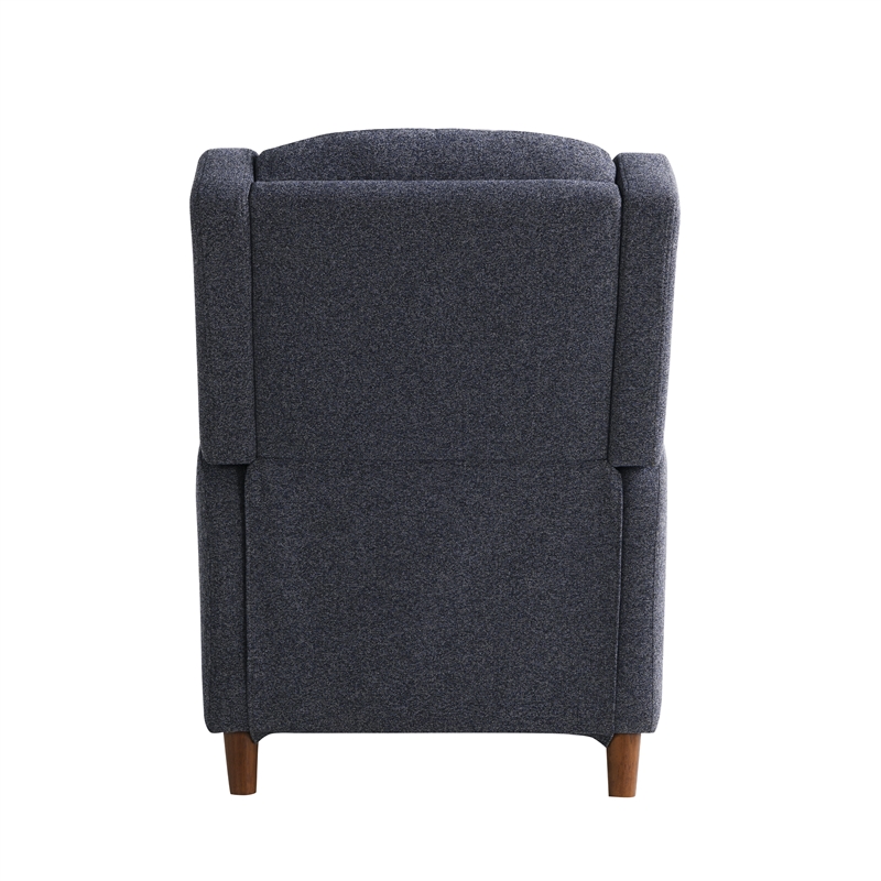Relax A Lounger Clauson Pushback Recliner in Navy Polyester Fabric Upholstery