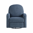 Relax A Lounger Parson Swivel Rocker Recliner in Blue Polyeseter Fabric