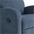 Relax A Lounger Parson Swivel Rocker Recliner in Blue Polyeseter Fabric