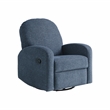 Relax A Lounger Parson Swivel Rocker Recliner in Blue Polyeseter Fabric